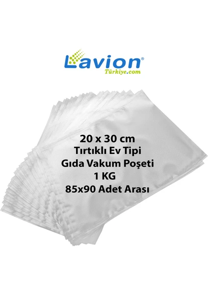 20X30 cm Ev Tipi Tırtıklı Gıda Vakum Poşeti-1 kg