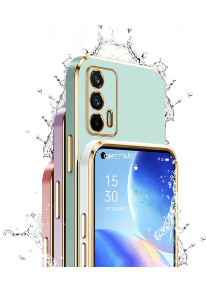 Xiaomi Redmi 9t Uyumlu Kılıf Kamera Korumalı Parlak Gold Kenarlı Yumuşak Silikon Kapak