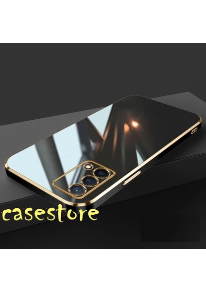 Oppo A74 Kılıf Kamera Korumalı Parlak Gold Detay Kenarlı Yumuşak Renkli Silikon Kapak
