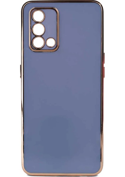 Oppo A74 Kılıf Kamera Korumalı Parlak Gold Detay Kenarlı Yumuşak Renkli Silikon Kapak