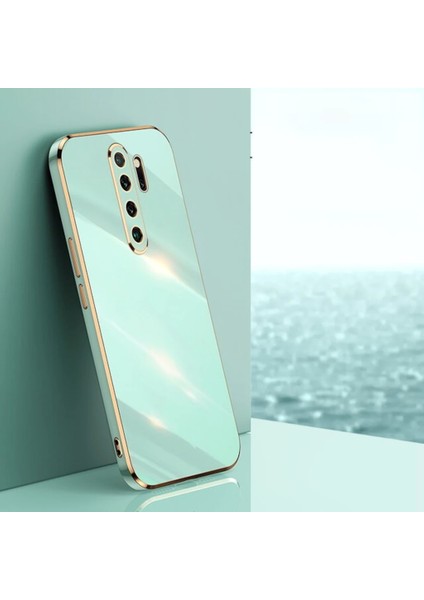 Xiaomi Redmi Note 8 Pro Kılıf Kamera Korumalı Parlak Gold Kenarlı Yumuşak Renkli Silikon Kapak