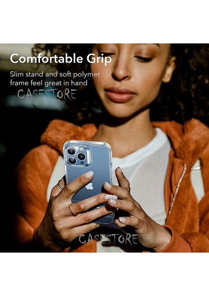 Iphone 12 Pro Uyumlu Kılıf Kamera Lens Çıkıntılı Şeffaf Sararma Yapmaz Clear Sgs Testli Crystal L Standlı Yatay Dikey Metal Kickstand Hafif Sert fırsatları