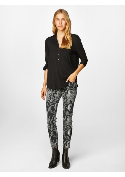 Kaçık Yaka Uzun Kollu T-Shirt 00015 fiyatları