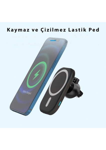 15w iPhone 12 13 14 Pro Max Mini Magsafe Kablosuz Araç Şarj Aleti