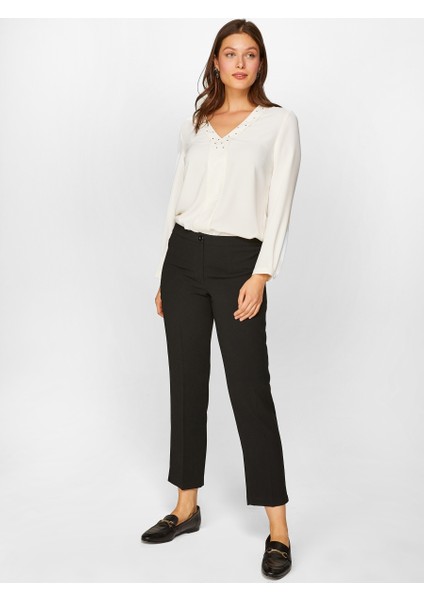 Slim Fit Krep Pantolon 00049