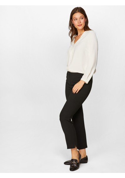Slim Fit Krep Pantolon 00049