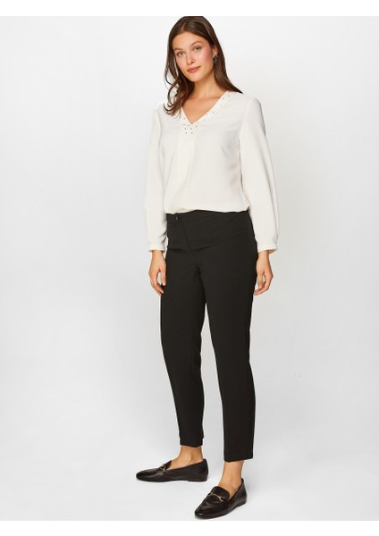 Slim Fit Krep Pantolon 00049