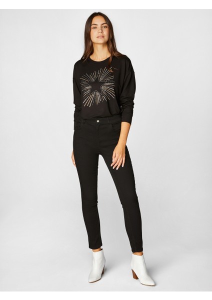 Yüksek Bel Bilek Boy Skinny Jean Pantolon 00029