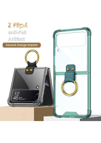 Samsung Galaxy Z Flip 4 Parmak Yüzük Şeffaf Hava Köşe Koruma Kılıfı Için (Yurt Dışından) modelleri