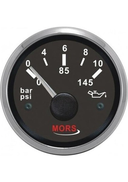 Mors Yağ Göstergesi 10 Bar 12-24V ÇAP:55MM Siyah