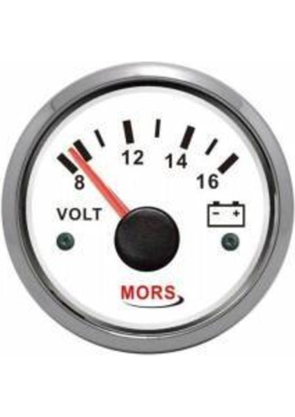 Mors Voltmetre Beyaz 24V