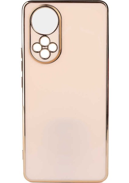 MTK Moveteck Huawei Honor 50 Kılıf Alt Kamera Korumalı Parlak Gold Kenarlı Yumuşak Renkli Silikon Kapak