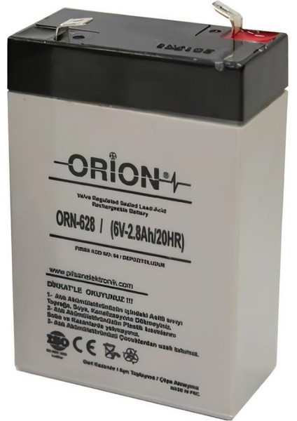 ORN628 6V 2.8AH BakıMsiz Kuru Akü