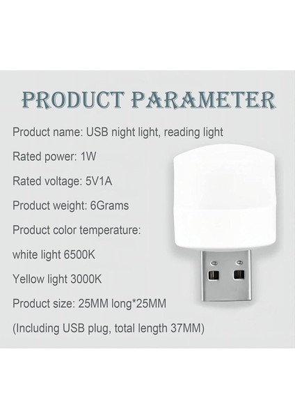 Mini USB Kamp ve Gece Lambası Çok Amaçlı USB Yuvarlak LED Lamba