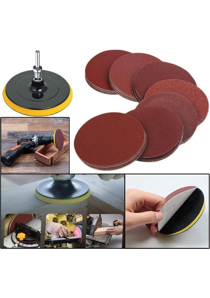 42 Parça 115 mm Cırt Zımpara Seti + Matkap Aparatı