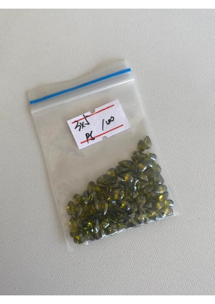 Armut Kesim Sentetik Taş 3X5MM 100 Adet Zeytin Yeşili fiyatları