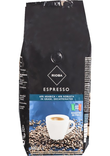 Kafeinsiz Espresso Kahve Italiano Roasted Çekirdek Kahve %60 Arabica %40 Robusta In Grani