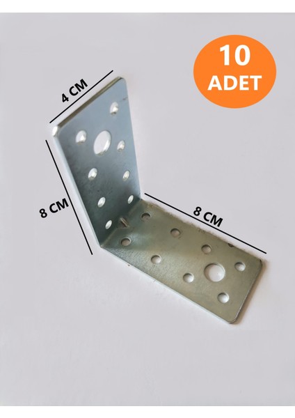10 Adet 8x4 Mobilya Dolap Köşe Bağlantı L Demir Gönye Sabitleme