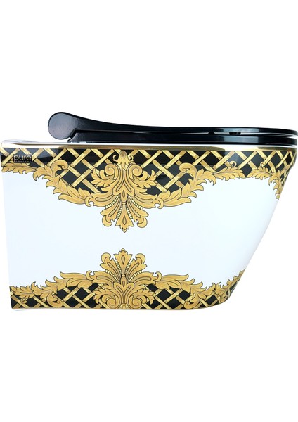 Pure White Gold Kleopatra Kanalsız Asma Klozet WH-296+SOFT Kapak