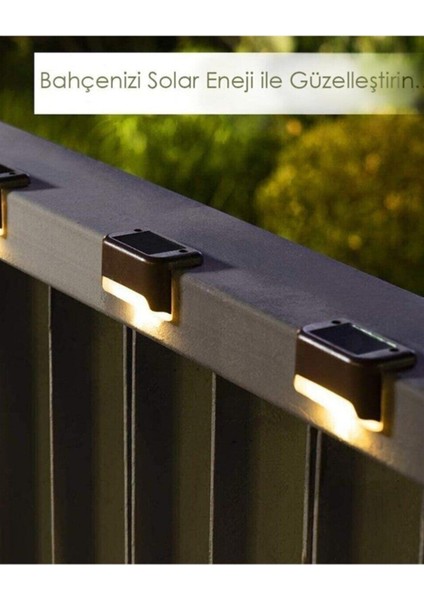 Balkon Bahçe Dekoratif 16 Adet Köşebent Merdiven Veranda Solar Güneş Enerjili Bahçe LED Lamba Dekor modelleri