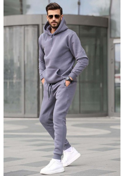 Füme Kapşonlu Basic Eşofman Takımı 5905