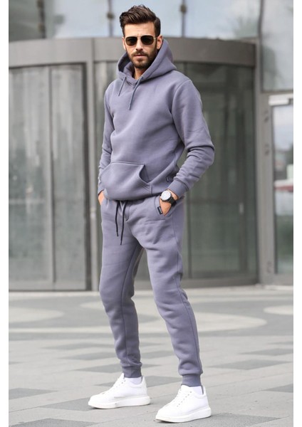 Füme Kapşonlu Basic Eşofman Takımı 5905 fiyatları