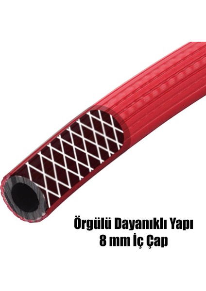 Çelik Kompresör Hava Hortumu 8 mm Termo Hortum Kırmızı-1 Metre fiyatları