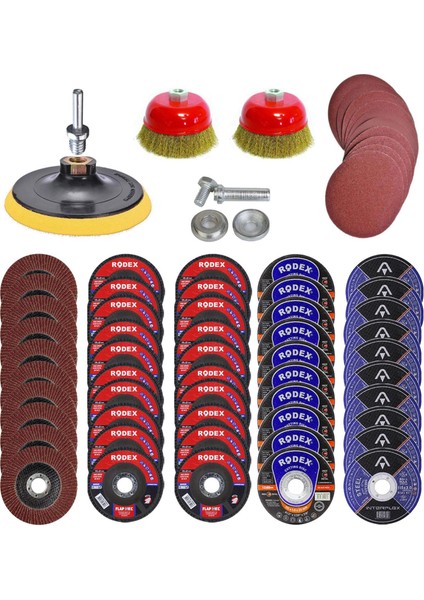 75 Parça Spiral Taşlama Cırt Zımpara Inox Metal Kesici Flap Disk