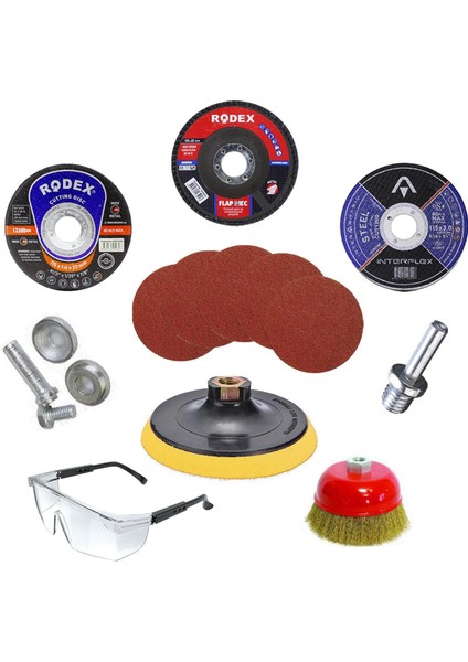 Spiral Taşlama Cırt Zımpara Inox Metal Kesici Flap Disk 16 Parça