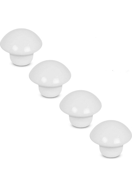 (4 Adet) Mantar Düğme Kulp Çekmece Dolap Kapak Kulpu Kulbu Beyaz