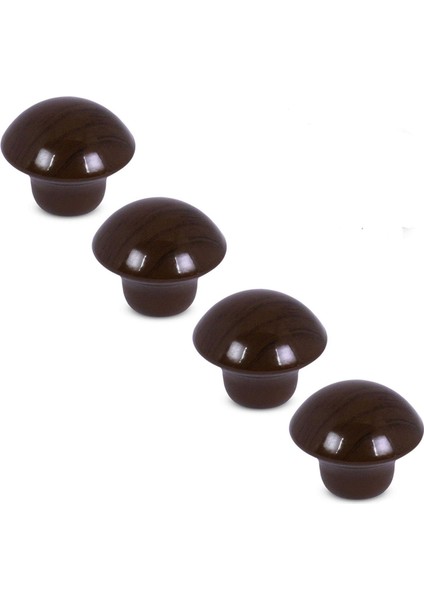 (4 Adet) Mantar Düğme Kulp Çekmece Dolap Kapak Kulpu Kulbu Ceviz