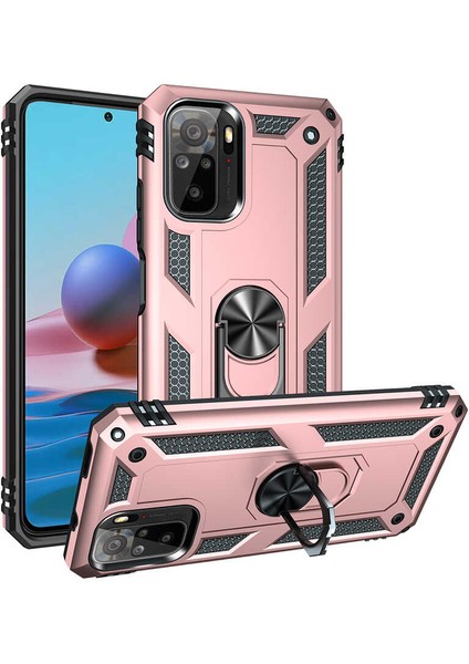 Xiaomi Redmi Note 10 Kılıf Vega Tank Sert Yüzüklü Standlı Zırh Koruma Kapak