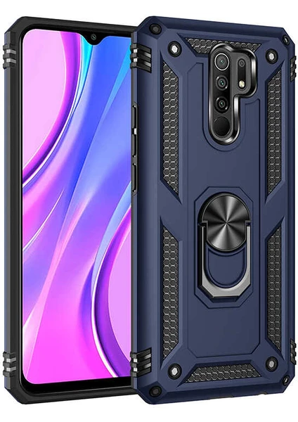 Kip GSM Xiaomi Redmi 9 Kılıf Vega Tank  Sert  Yüzüklü Standlı Zırh Koruma Kapak