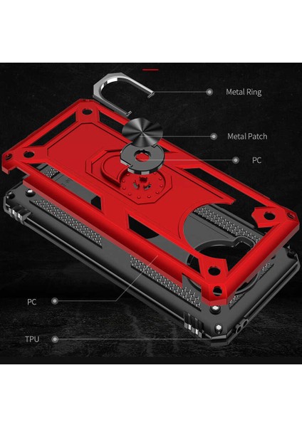 Xiaomi Redmi Note 9 Pro 5g Kılıf Vega Tank Sert Yüzüklü Standlı Zırh Koruma Kapak