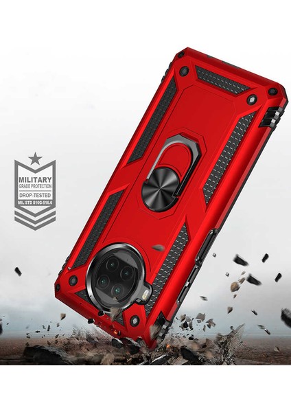 Xiaomi Redmi Note 9 Pro 5g Kılıf Vega Tank Sert Yüzüklü Standlı Zırh Koruma Kapak