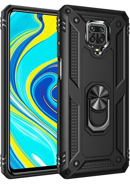 Xiaomi Redmi Note 9s Kılıf Vega Tank Sert Yüzüklü Standlı Zırh Koruma Kapak