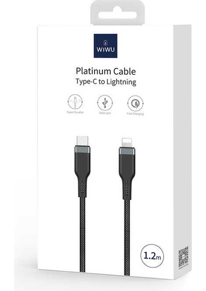 Platinum Serisi PT04 Lightning Pd Kablo 2.4A Hızlı Şarj Kablosu 2 Metre Data Kablo 480 Mbps