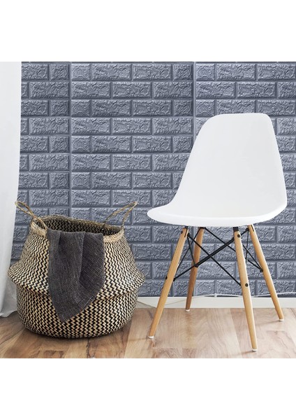 Antrasit Gri 3D 6mm Kendinden Yapışkanlı Duvar Paneli NW02