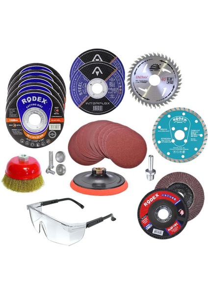 Spiral Taşlama Cırt Zımpara Inox Metal Kesici Flap Disk 34 Parça