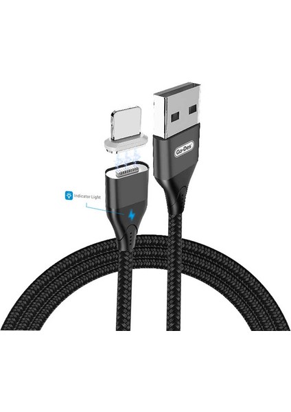Go Des GD-UC503 Magnetik Lightning USB Kablo 3A Mıknatıslı Şarj Kablosu 100 cm Data Kablo