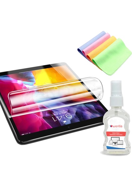 Apple iPad 9 (MK2L3LL) 10.2 Inç Premium Ultra Hd 9h Nano Glass Ekran Koruyucu+Temizlik Seti