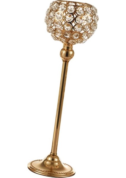 Kristal Mumluklar / Düğün Şamdan Yemek Odası Bar Masa Dekorasyon Için 35 cm Altın indirimleri