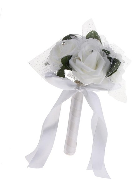 Gelin Yapay Köpük Güller Çiçek Buket Düğün Mekanı Dekor Beyaz indirimleri