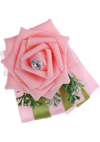 Ipek Gelin Bileği Korsage Nedime El Çiçekleri Düğün Dekoru Pembe