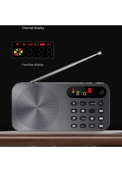 Q6 Çok Fonksiyonlu Fm Radyo Şarj Edilebilir Walkman LED Dijital Ekran Radyo | Radyo (Yurt Dışından)