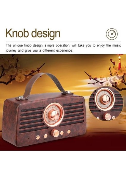 Klasik Retro Fm Radyo Alıcısı Taşınabilir Dekorasyon Mp3 Radyo Stereo Bluetooth Hoparlör Aux USB Şarj Edilebilir | Radyo (Yurt Dışından)