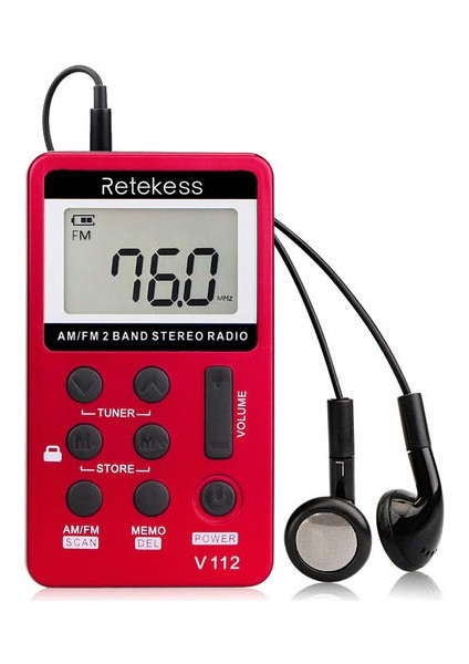 Taşınabilir Am / Fm Stereo Radyo Cep LCD Ekran Ekran 2 Bant Dijital Tuning Radyo W / Kulaklık Şarj Edilebilir Pil | Stereo Radyo | Fm Stereo Radioam Fm Stereo Radyo (Yurt Dışından)