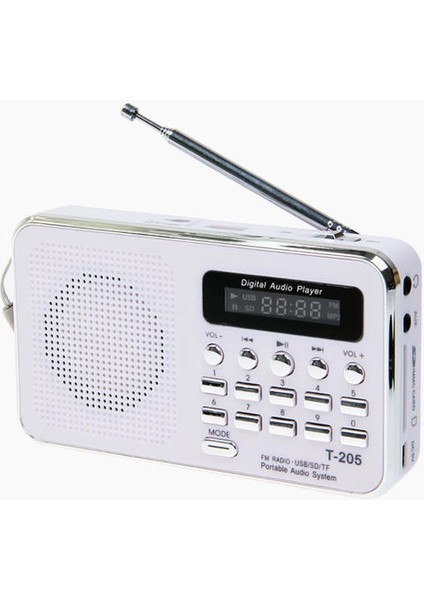 Sıcak Satış T 205 Fm Radyo Taşınabilir Hıfı Kart Hoparlör Dijital Multimedya Mp3 Müzik Hoparlör Beyaz Kamp Yürüyüş Açık Sporlar | Radyo (Yurt Dışından)