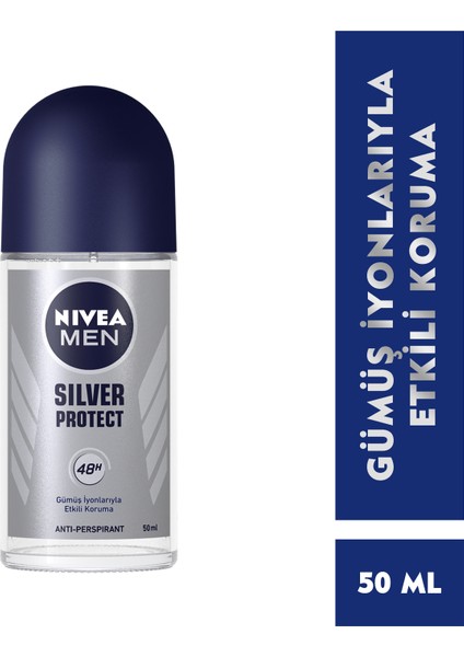 Roll On Sprey Deodorant Silver Protect 50 ml; Ter ve Ter Kokusuna Karşı 48 Saat Anti-perspirant