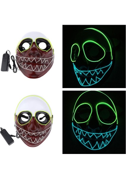 LED Parlayan Zombi Hayalet Cadılar Bayramı Maskesi Cosplay Costume Prop Fantezi Elbise (Yurt Dışından)